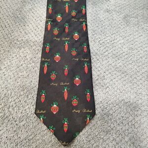 Christmas Ornaments Hallmark Original Tie 60x4" Red Green On‎ Black Silk